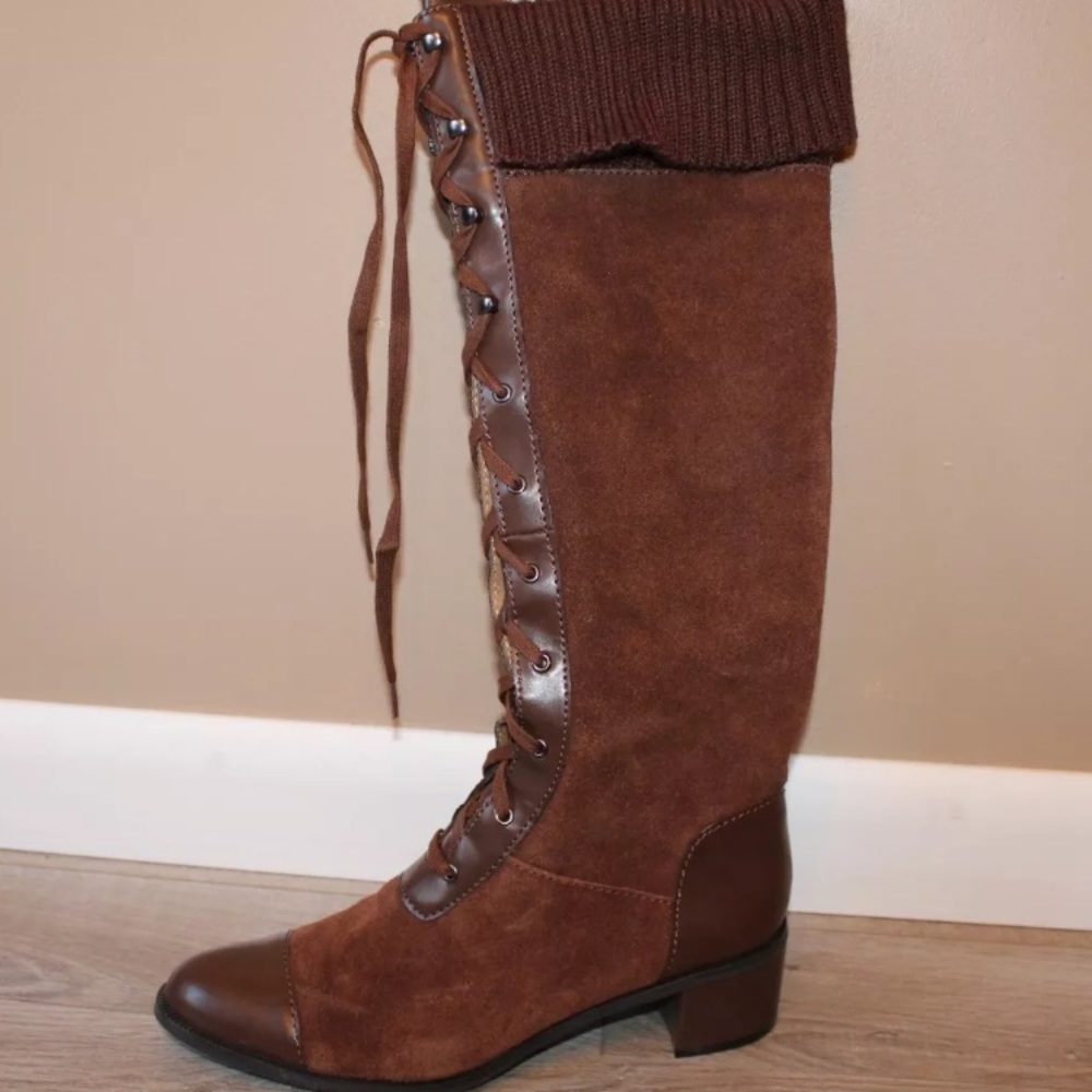 Ellen Tracy Element Knee High Boot 9 M Saddle NIB